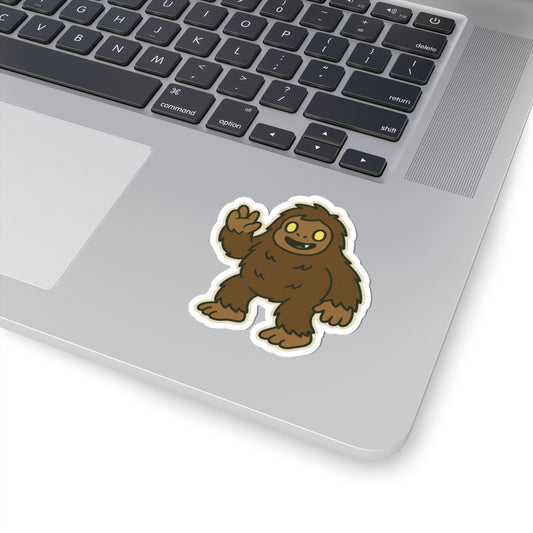 Cute Sasquatch Sticker — Friendly Bigfoot Kiss-Cut Decal