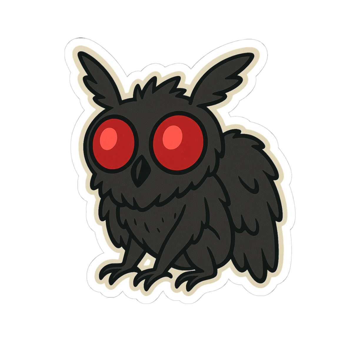 Mothman Sticker — Cute Dark Cryptid Vinyl Kiss-Cut Sticker
