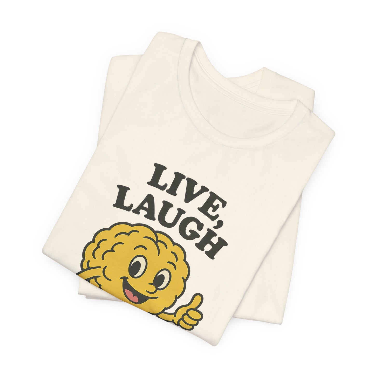 Live Laugh Lobotomy T-Shirt — Retro Smiling Brain Graphic Tee